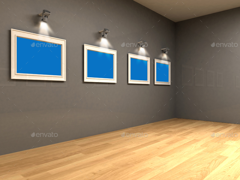 Art Gallery Wall Framed Mockup by pure3ddesign GraphicRiver